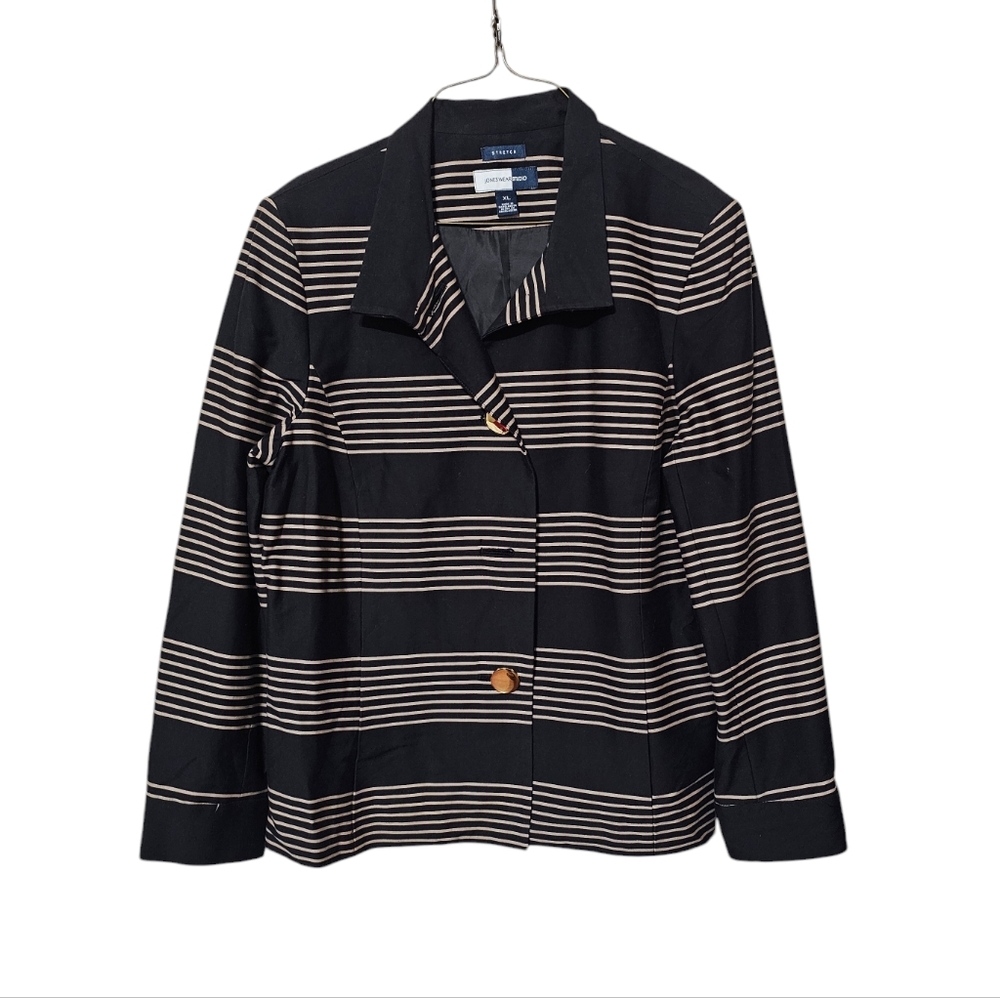 Jones Wear Studio Multicolor Striped Blazer XL. NWT, Pockets